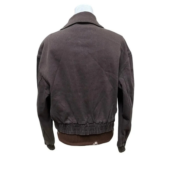 Driftwood NWT Brown Denim Jacket Size Small Elastic Waist Button Up - Picture 2 of 5